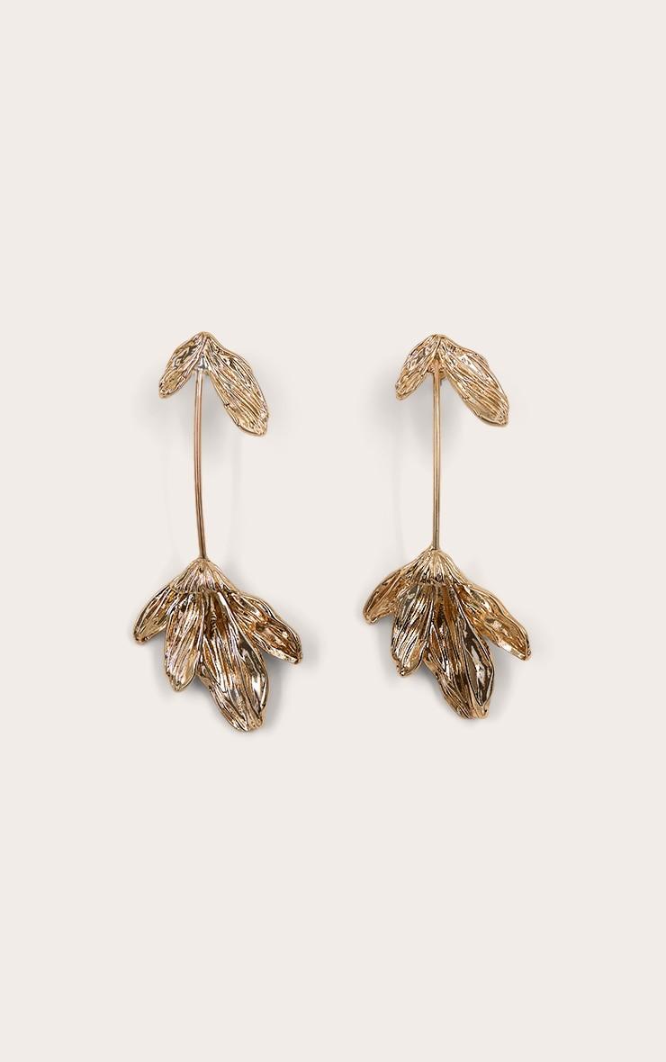 Gold Leaf Structured Draped Earrings Product Image