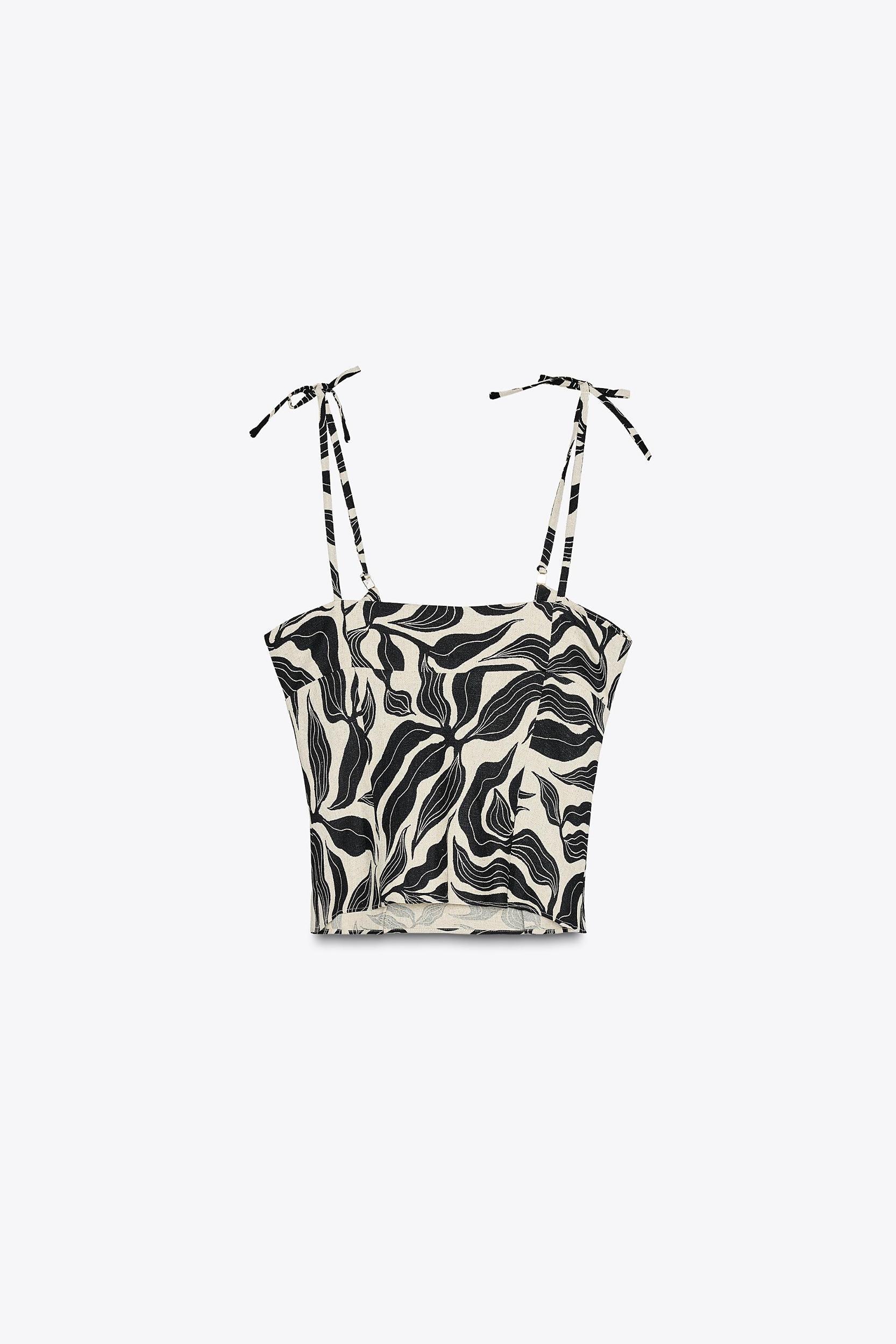 PRINTED LINEN TOP Product Image