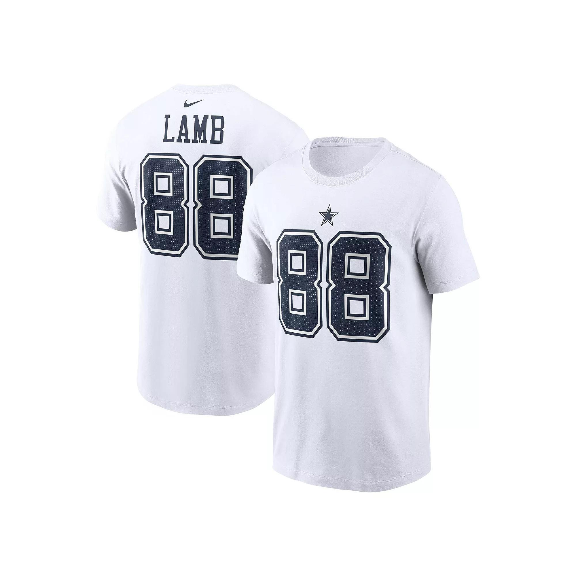 Men's Nike CeeDee Lamb White Dallas Cowboys Player Name & Number T-Shirt,  Product Image