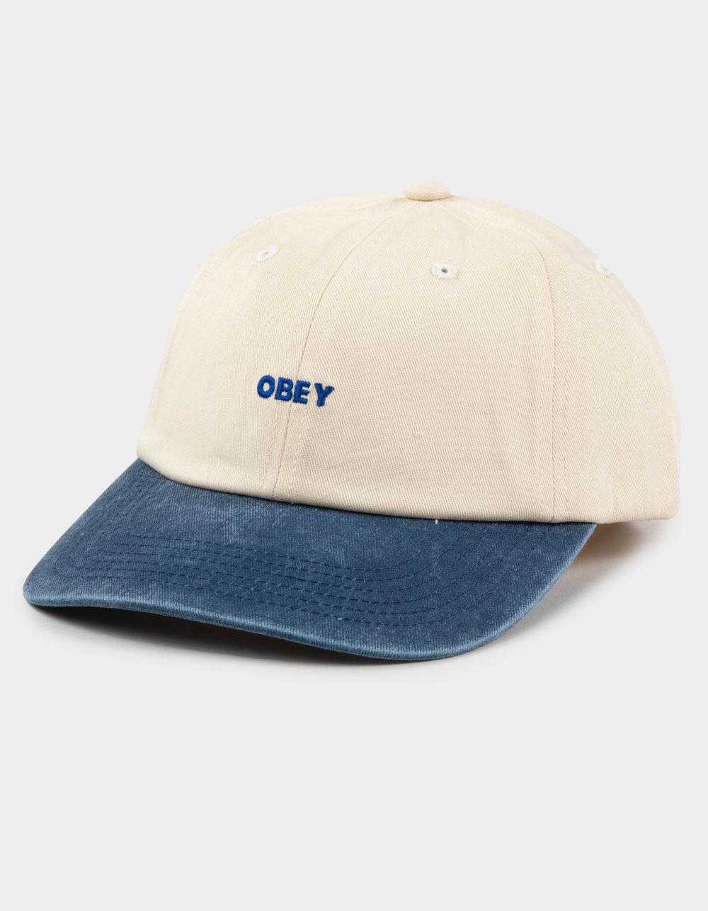 OBEY 2 Tone Bold 6 Panel Strapback Hat - Cream Combo Product Image
