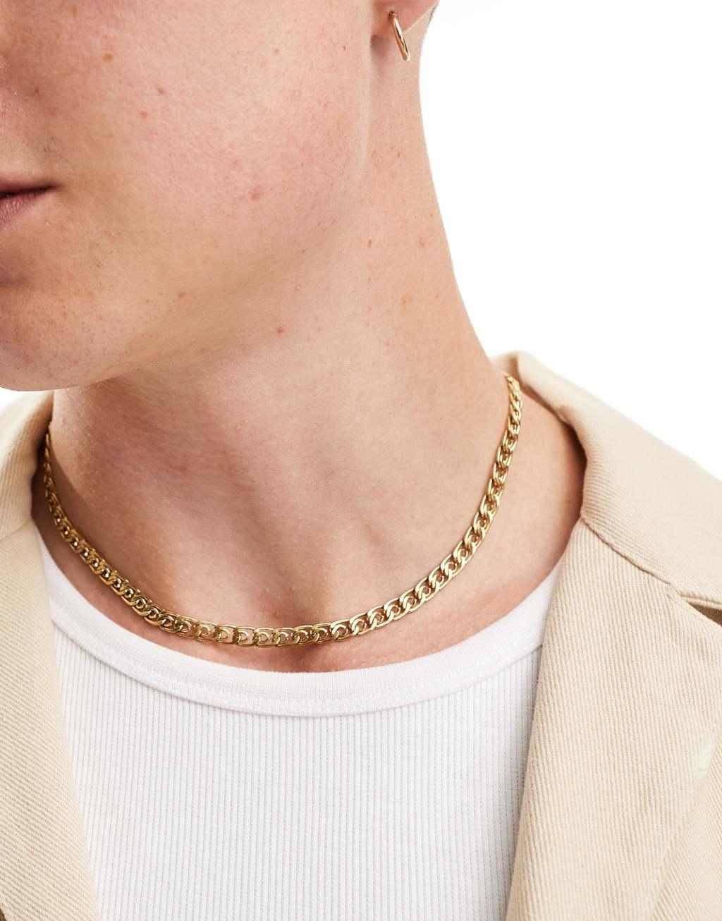 Icon Brand stainless steel scroll chain necklace in gold plated Product Image