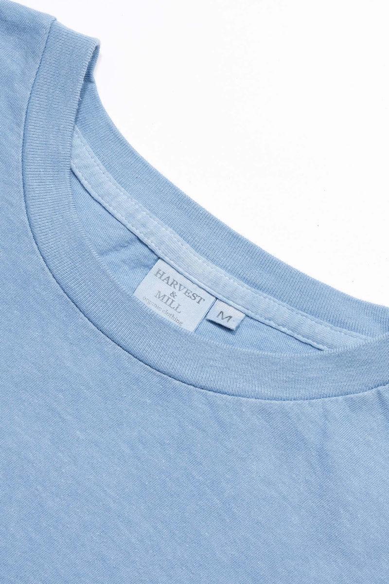 Indigo Dyed Light Blue Women's Organic Unisex Style Crew Tee Product Image