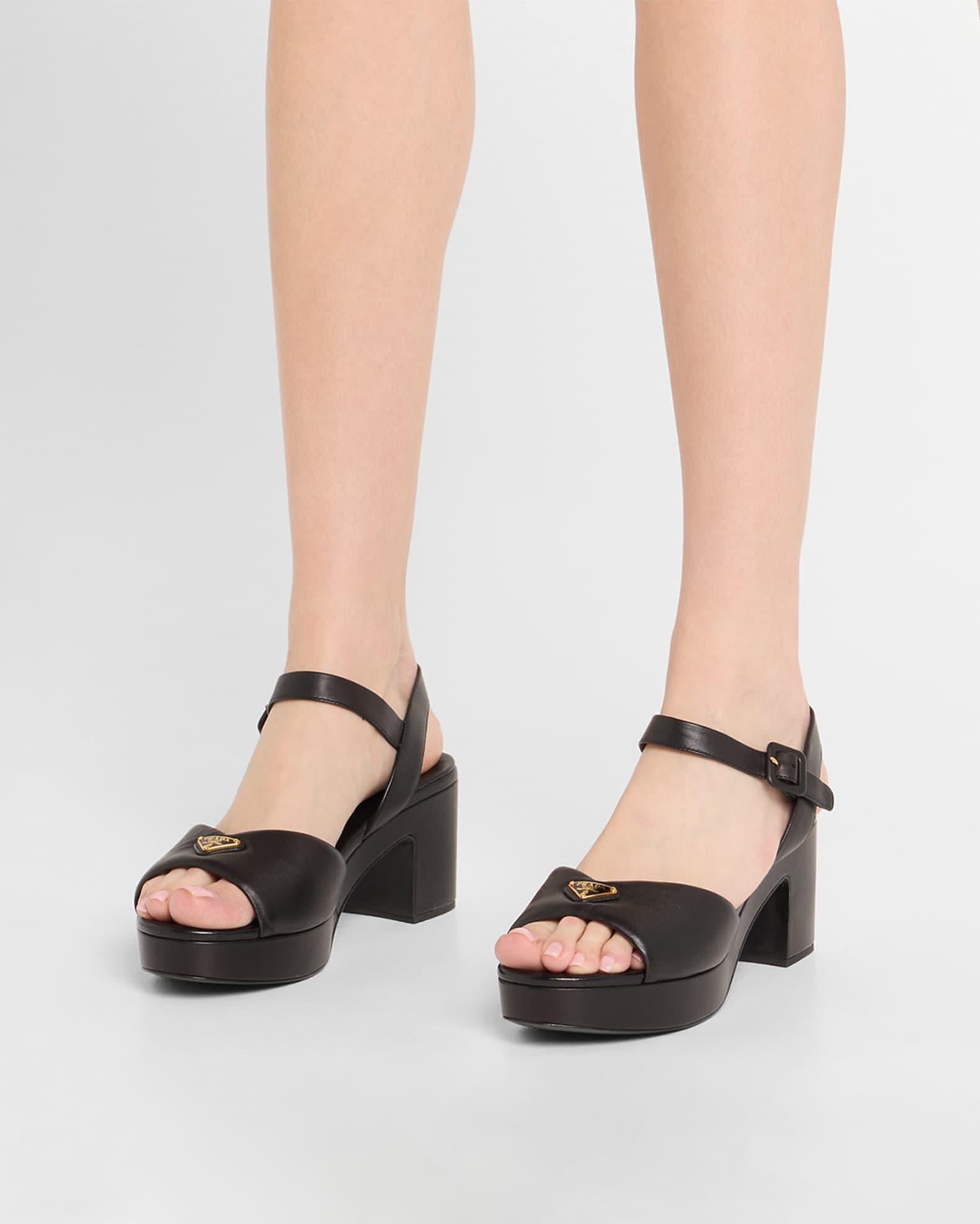 Soft Nappa Ankle Strap Platform Sandals Product Image