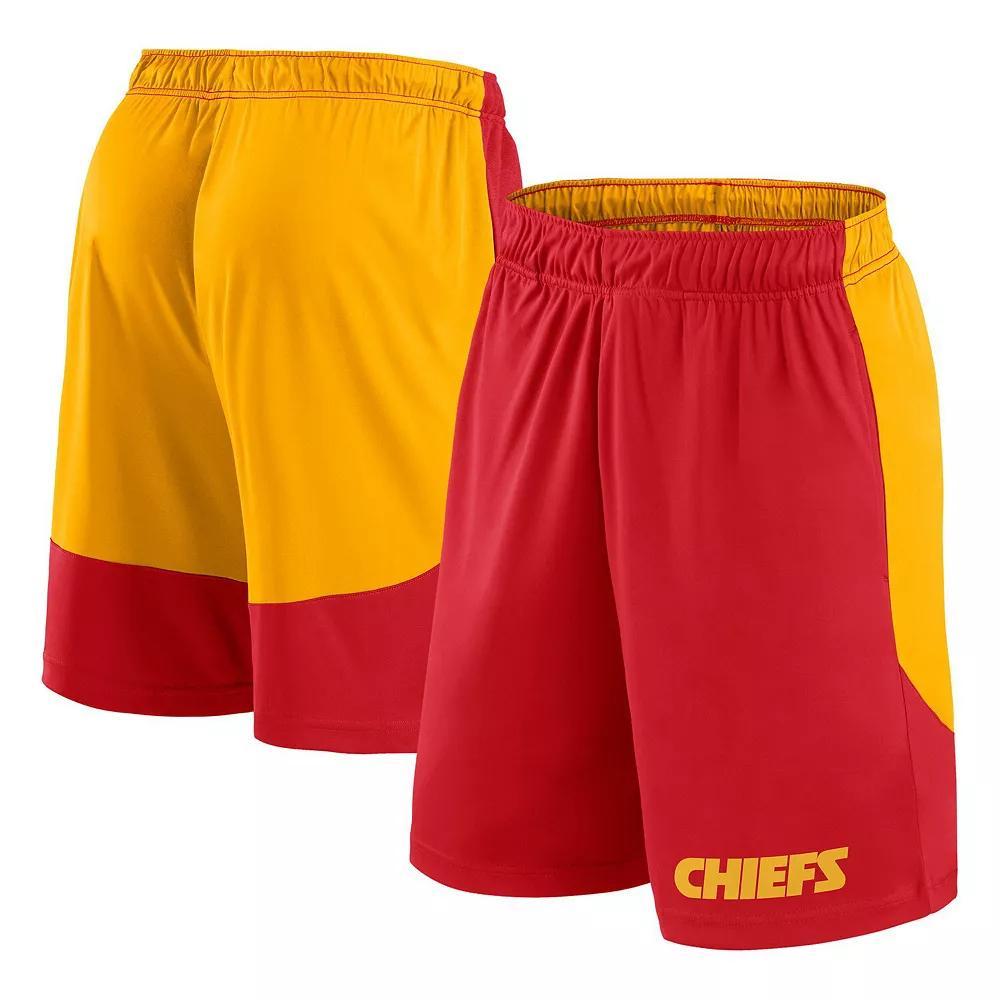 Men's Fanatics Red/Gold Kansas City Chiefs Launch Polyester Shorts, Size: 3XL Product Image