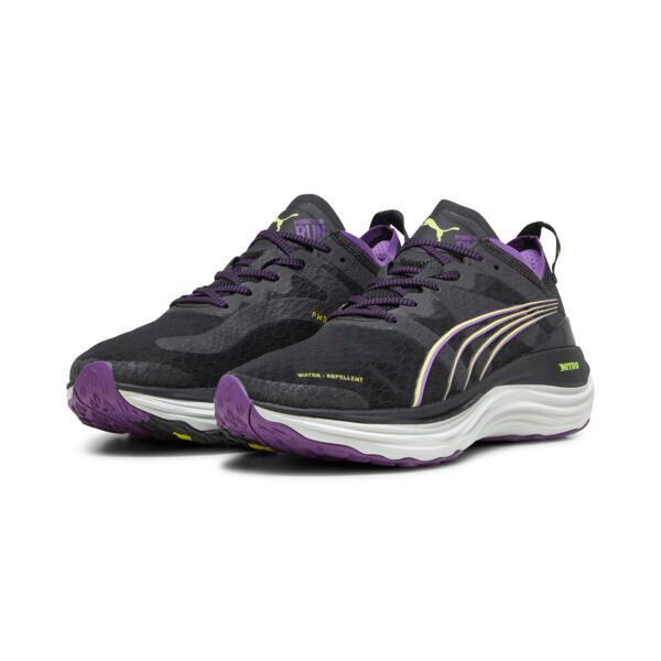 PUMA ForeverRun NITRO Winterized Womens Running Shoes in Black/Purple Pop/Yellow Burst Product Image