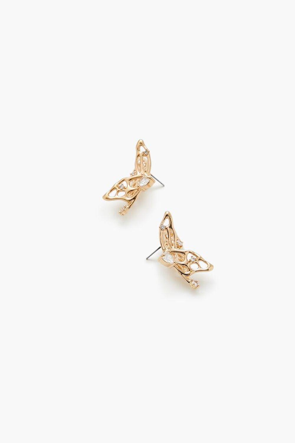 Rhinestone Butterfly Stud Earrings | Forever 21 Product Image