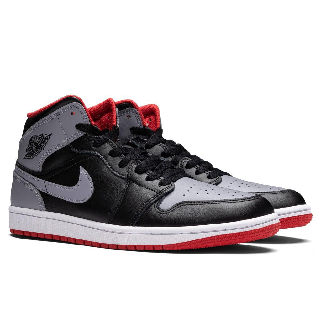 Air Jordan 1 Mid - Black/Cement Grey/Fire Red Male Product Image