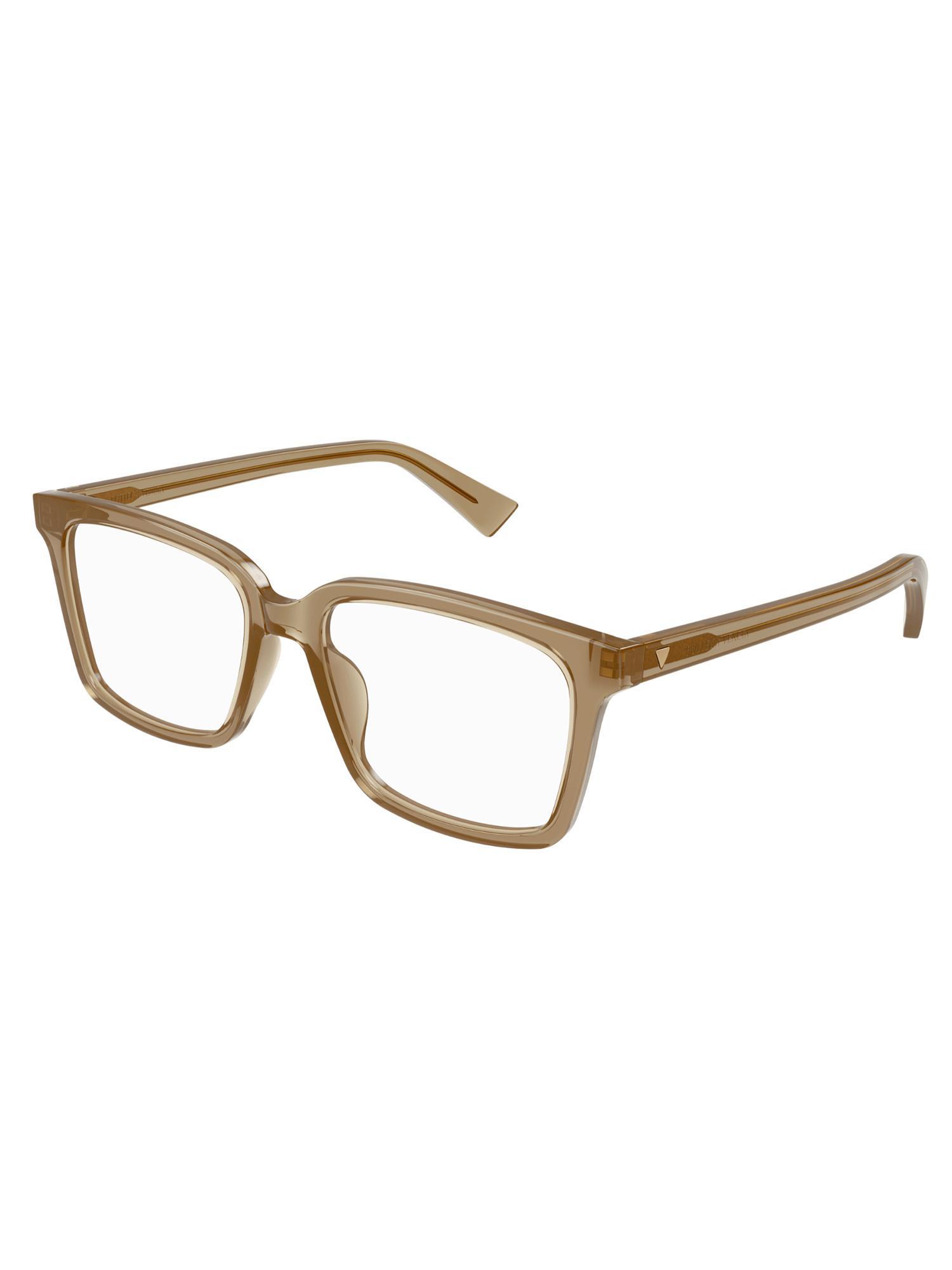 BOTTEGA VENETA Rectangle-frame Eyeglasses In Brown Product Image