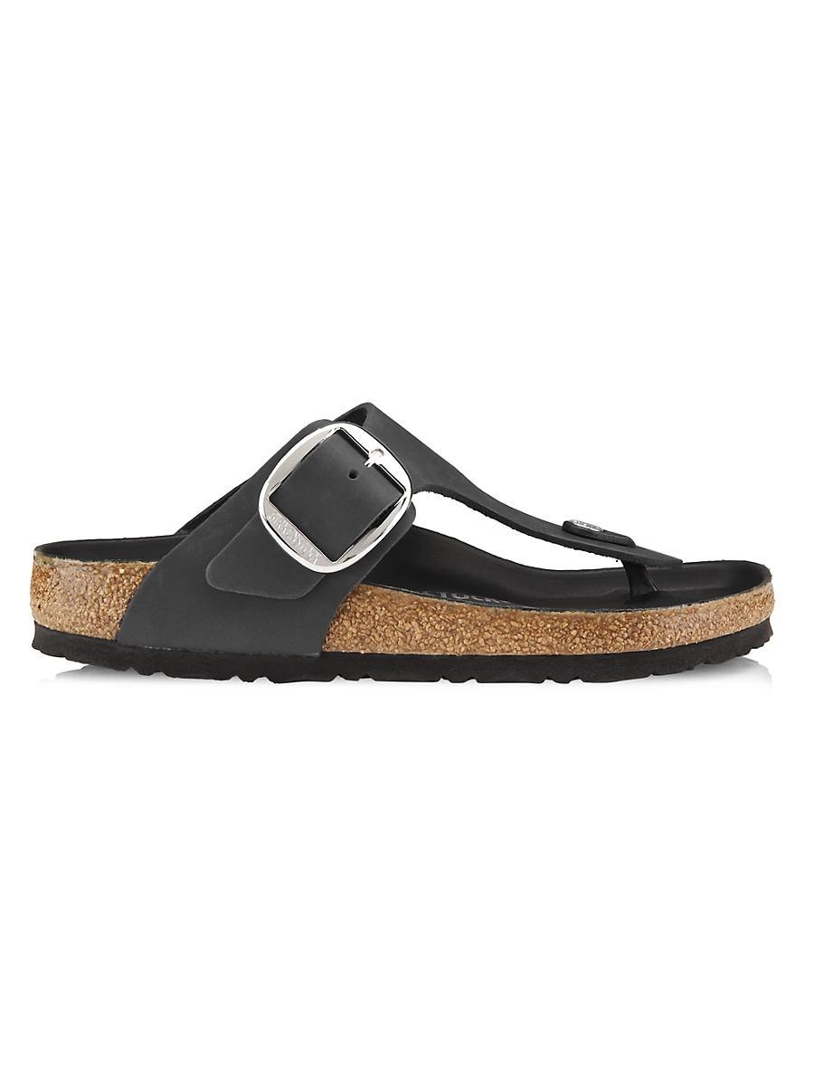 Birkenstock Womens Gizeh Big Buckle Detail Oiled Leather Thong Sandals Product Image