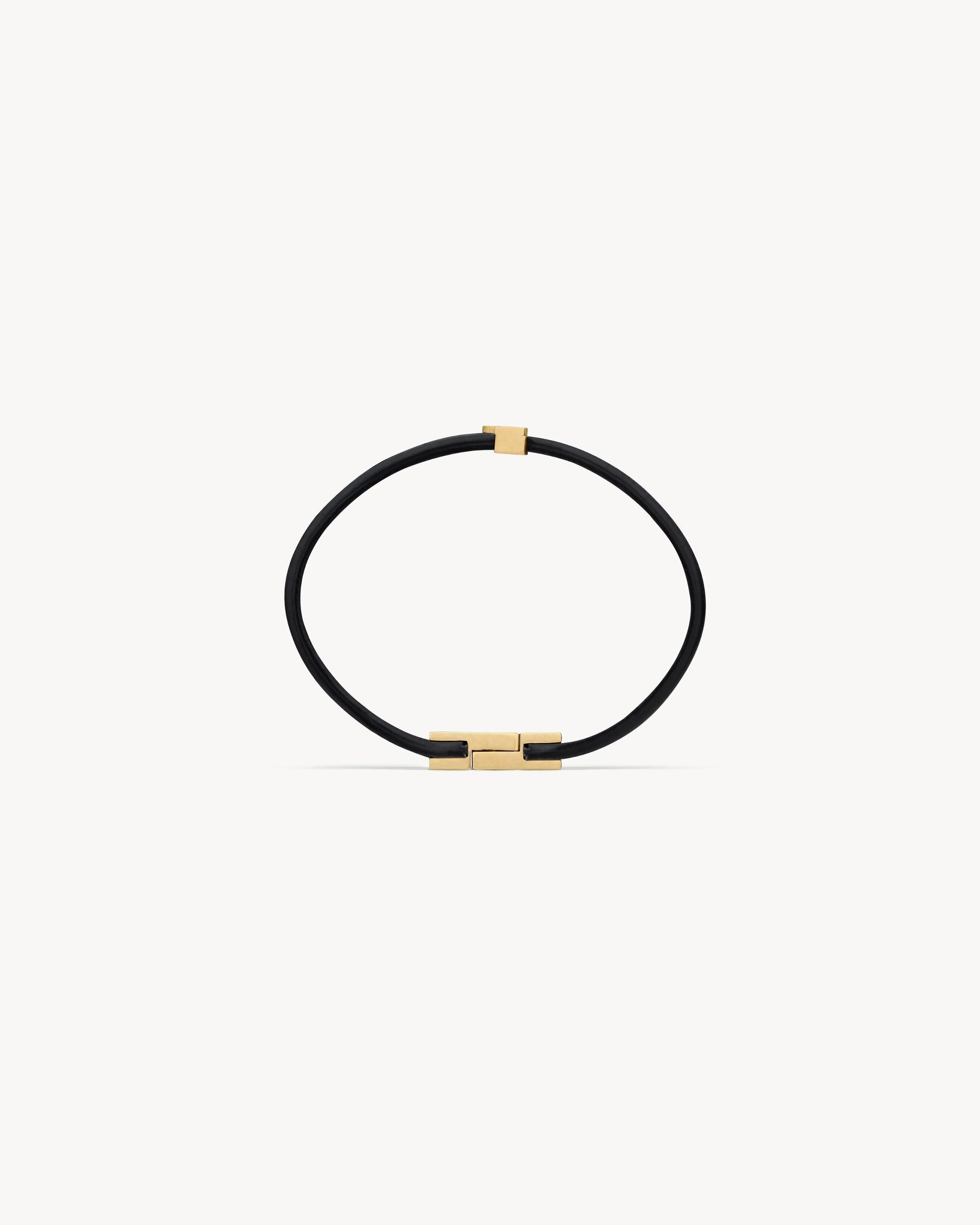 CASSANDRE double-strand bracelet in leather and metal Product Image