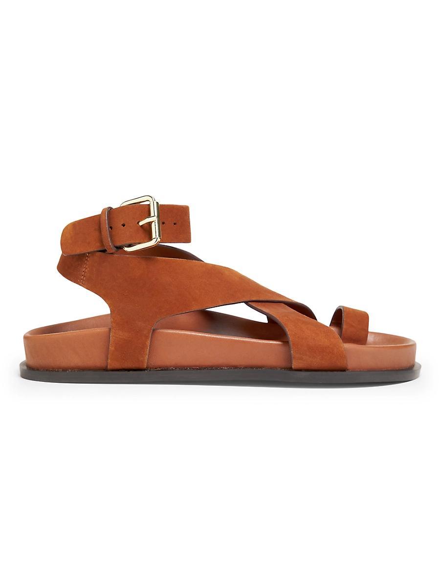 Womens Jalen Buckled Suede Ankle-Wrap Sandals Product Image