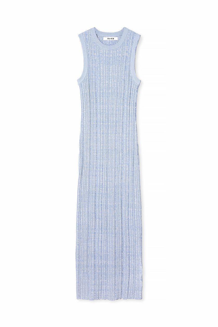 Knitted Ribbed Sleeveless Midi Dress Product Image