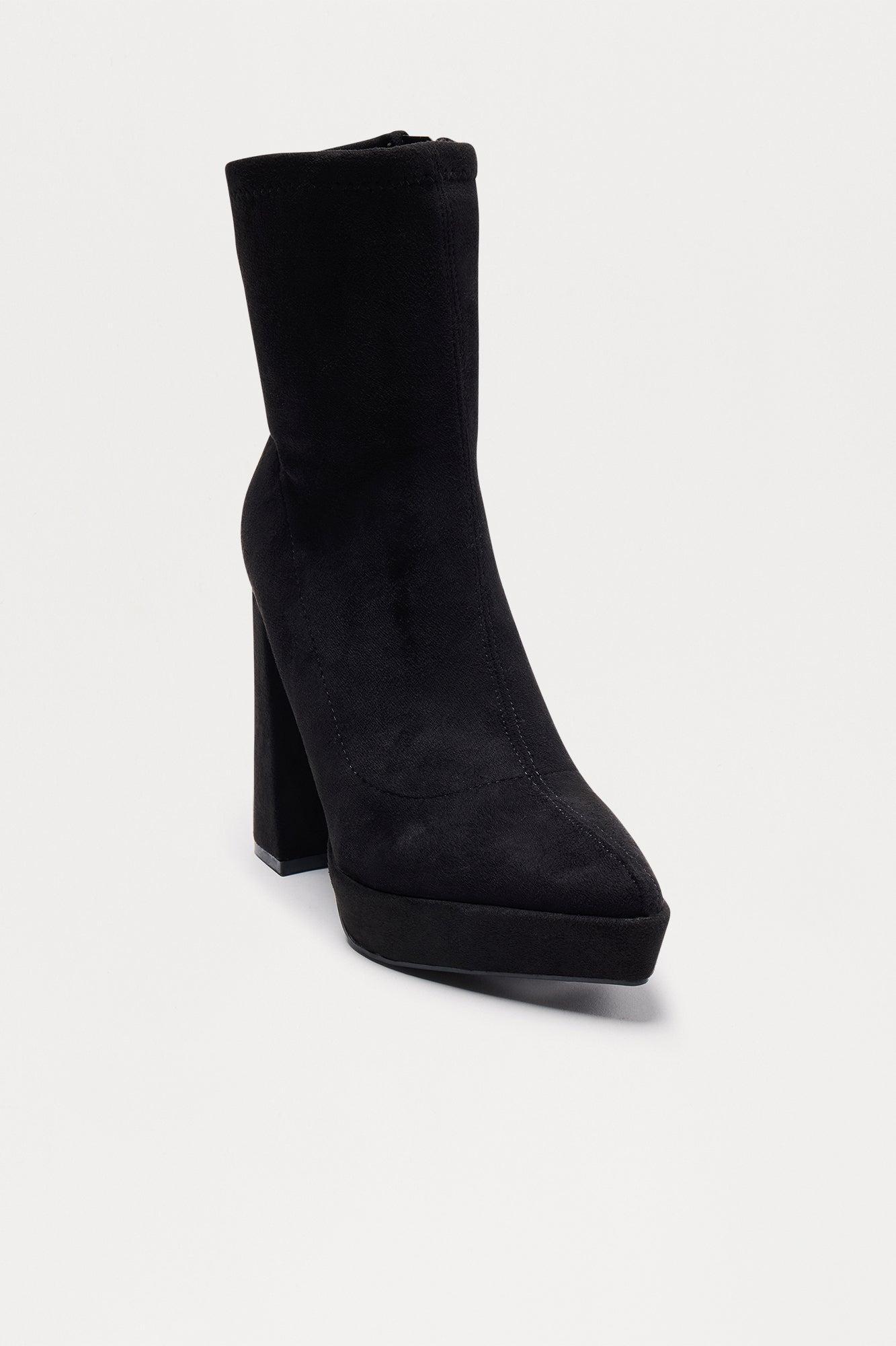 Finnegan Block Heel Booties - Black/Black Female Product Image
