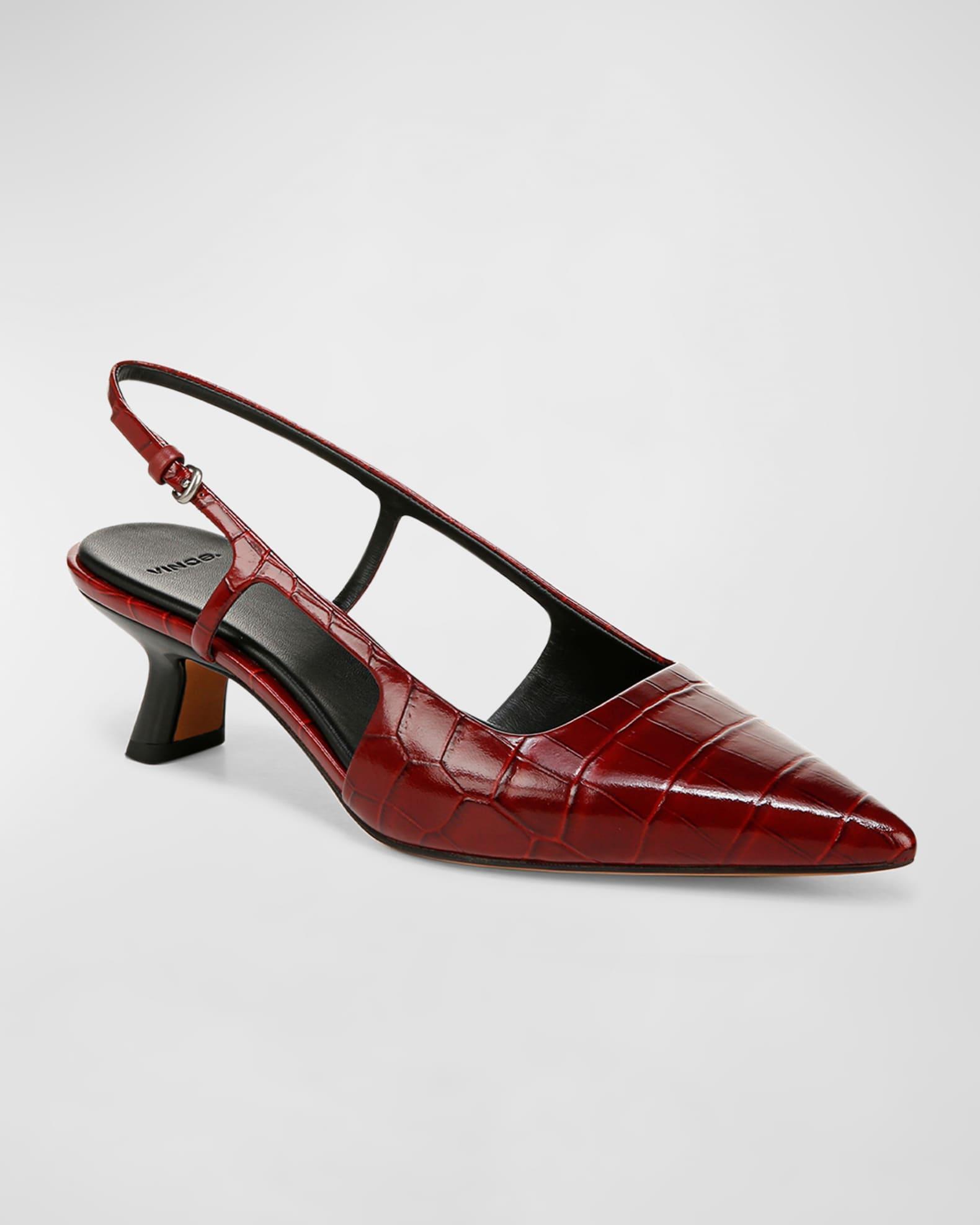 Bianca Croco Kitten Slingback Pumps Product Image