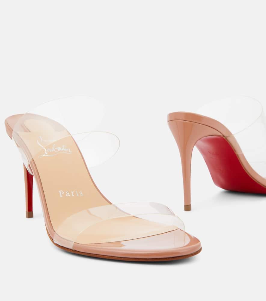 CHRISTIAN LOUBOUTIN Just Nothing 85 Pvc And Patent-leather Mules In Nude Product Image