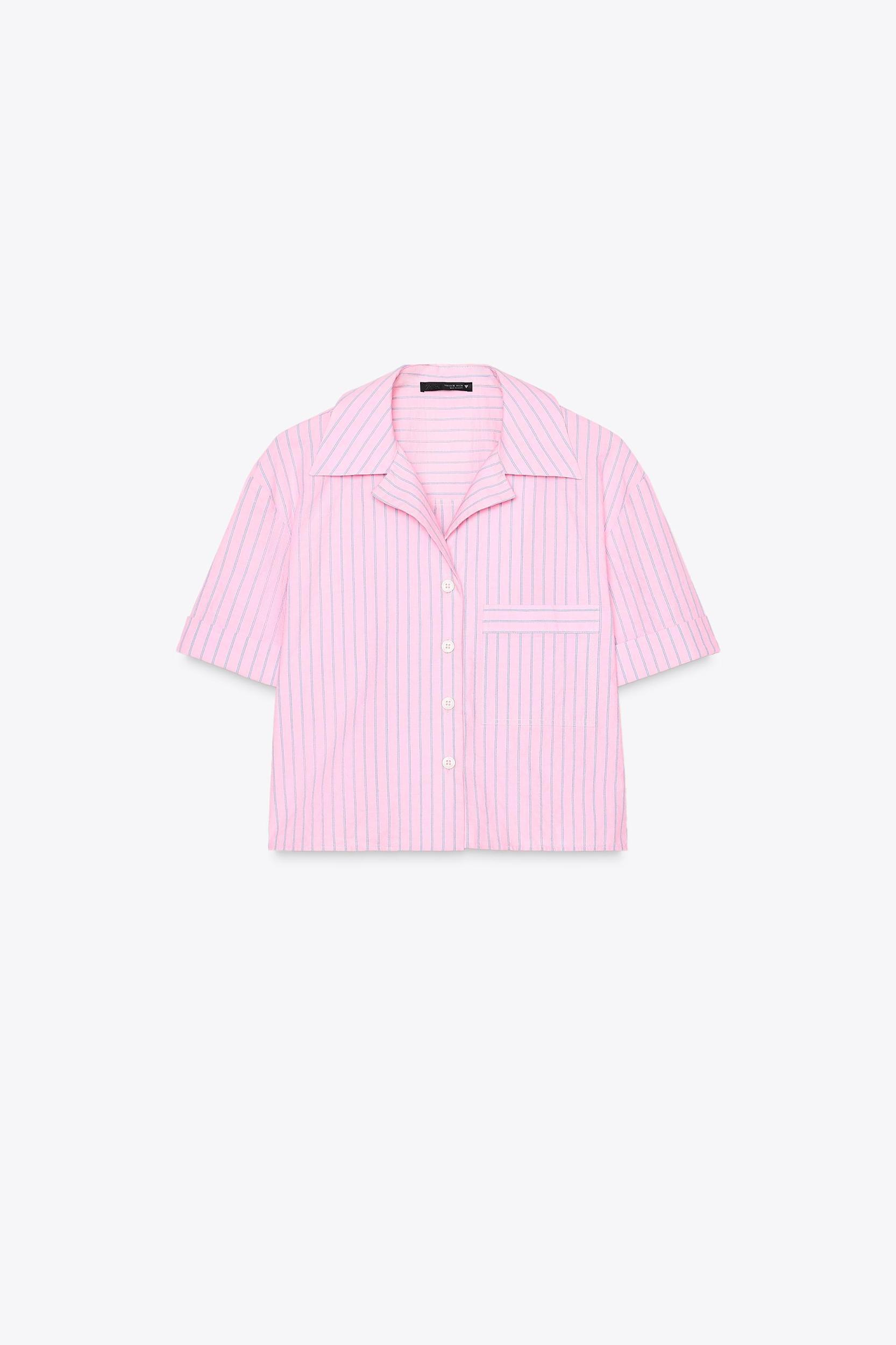 STRIPED CROP SHIRT Product Image