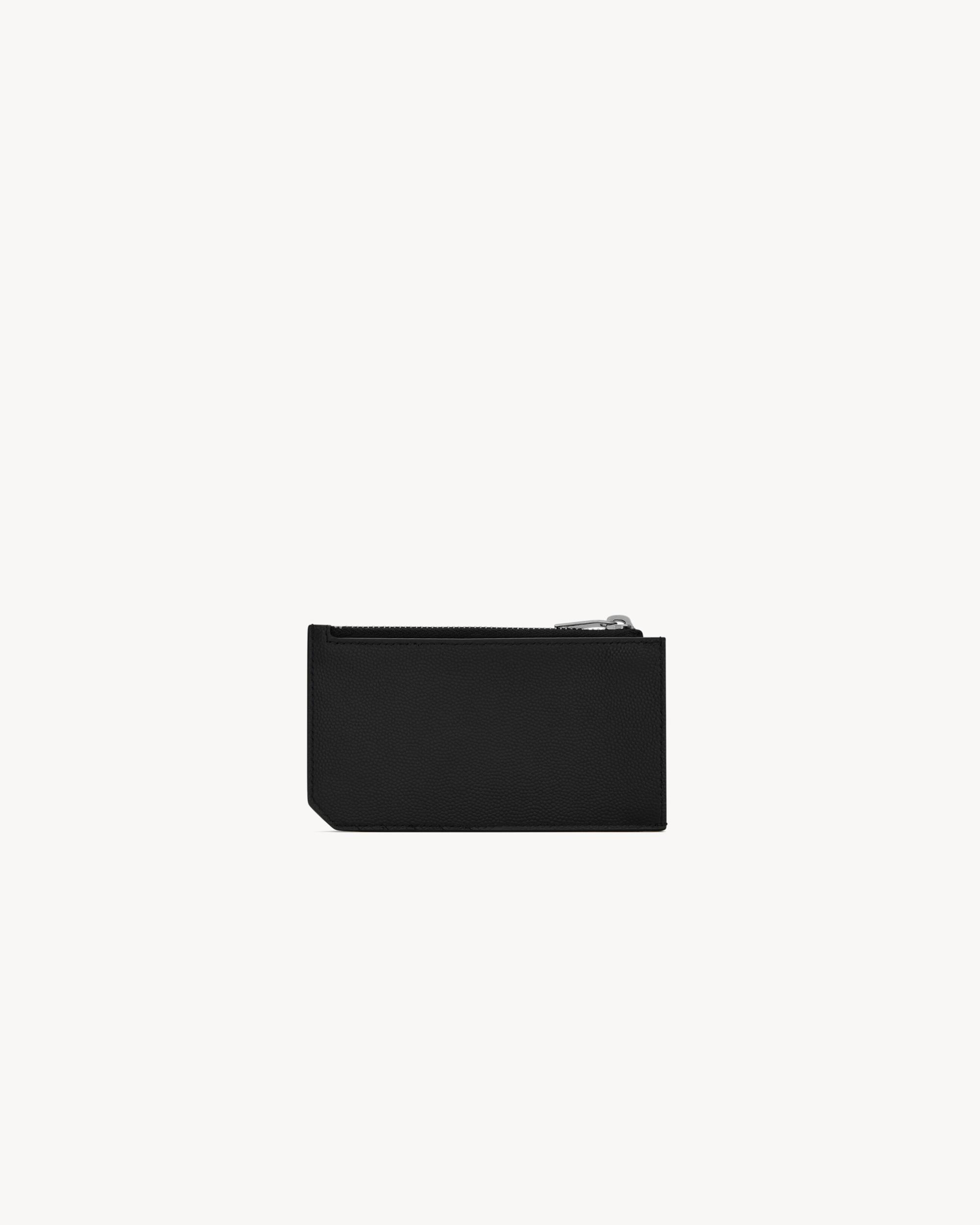 SAINT LAURENT PARIS FRAGMENTS card case in shiny leather Product Image