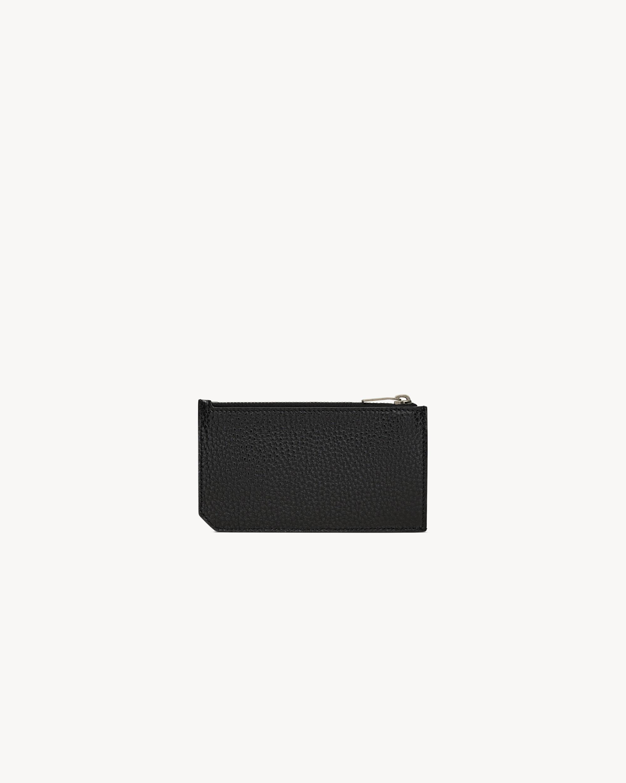 TINY CASSANDRE FRAGMENTS ZIPPED CARD CASE IN GRAINED LEATHER Product Image