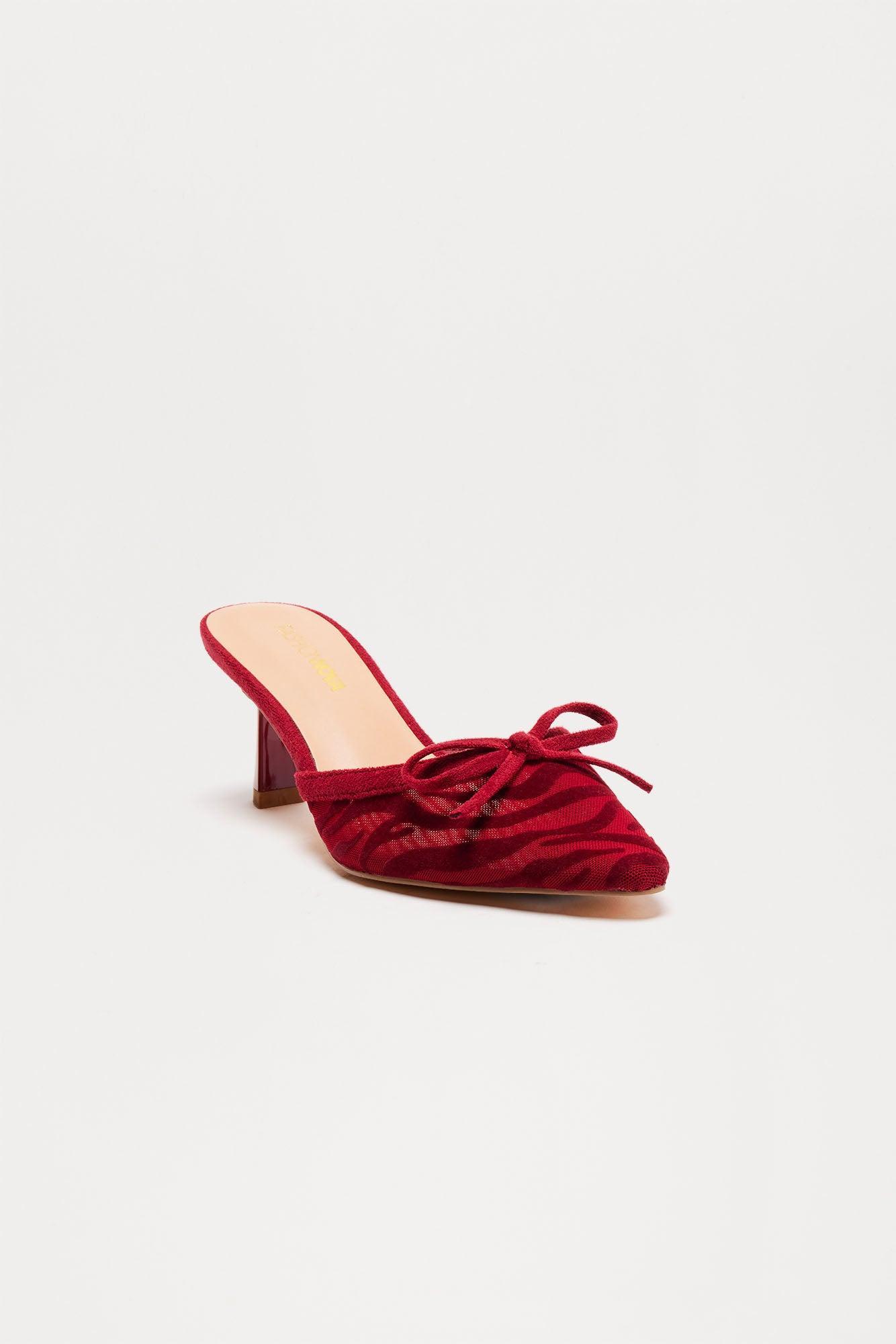 Newbury Mesh Pumps - Burgundy/combo Product Image