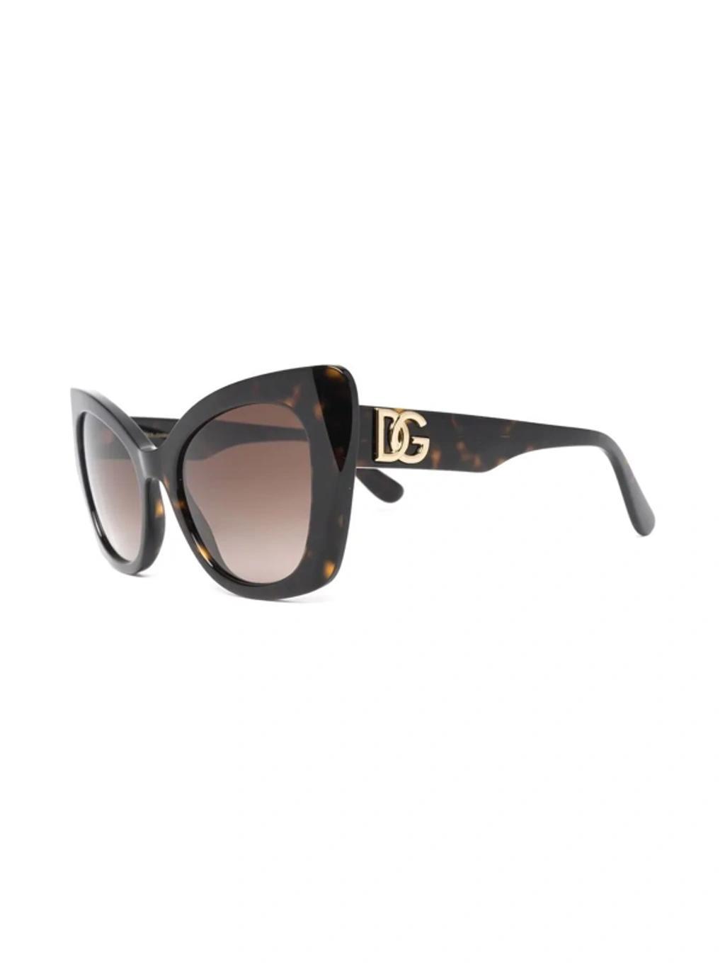 DOLCE & GABBANA Logo-embellished Cat-eye Sunglasses In Black Product Image