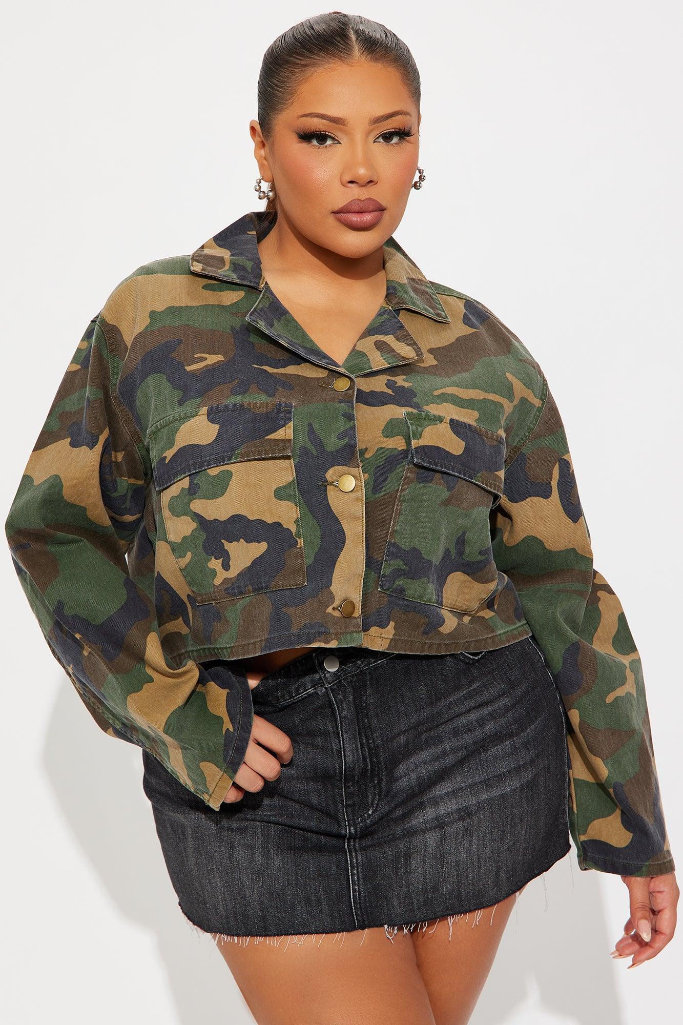 Army Brat Cropped Camo Jacket - Camouflage Female Product Image