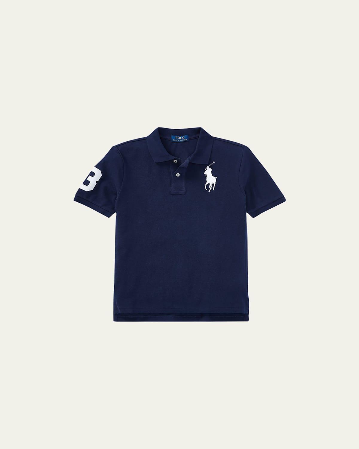 Boys Big Pony Mesh Knit Polo, Size S-XL Product Image