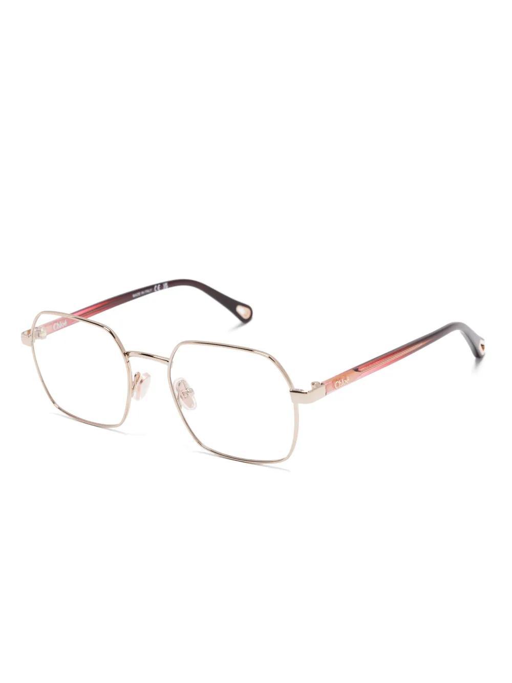 CHLOÉ Brille Mit Eckigem Gestell In Gold Product Image