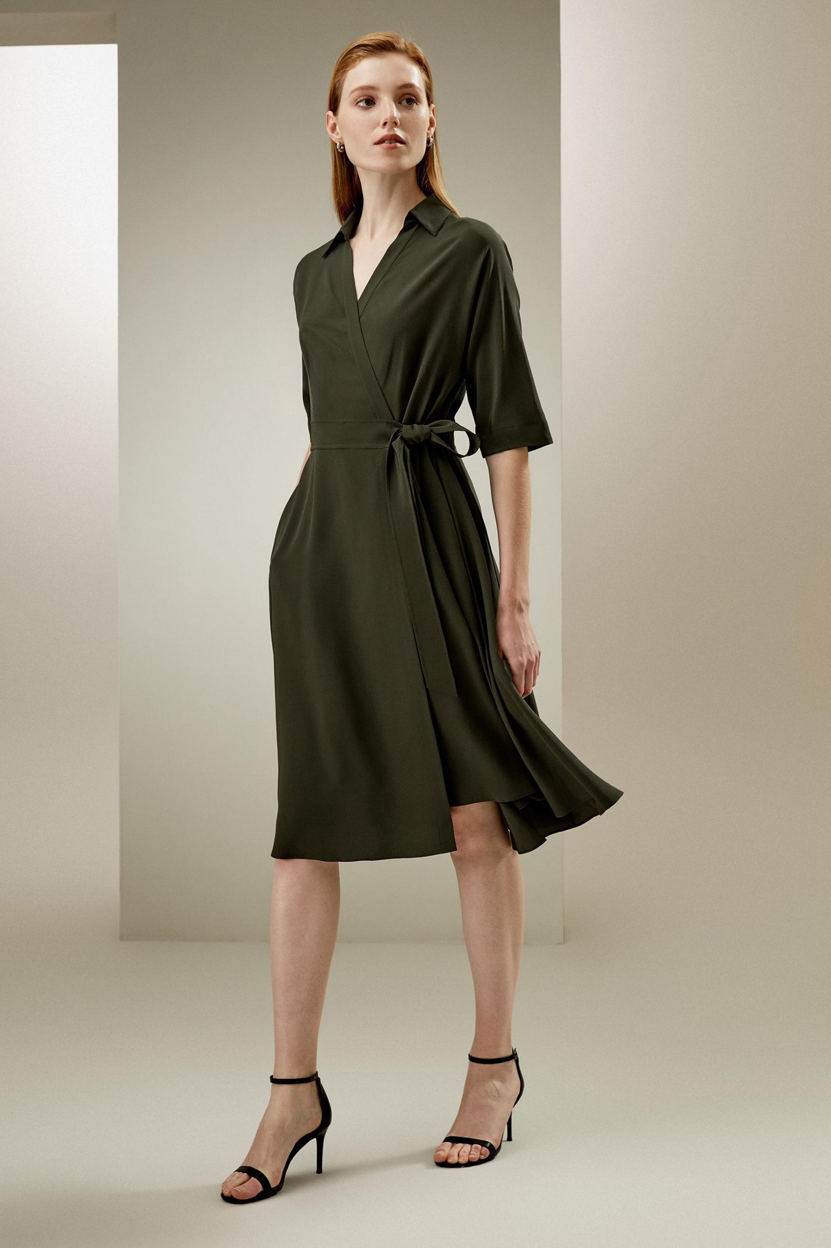 Front Tie Wrap Dress Product Image