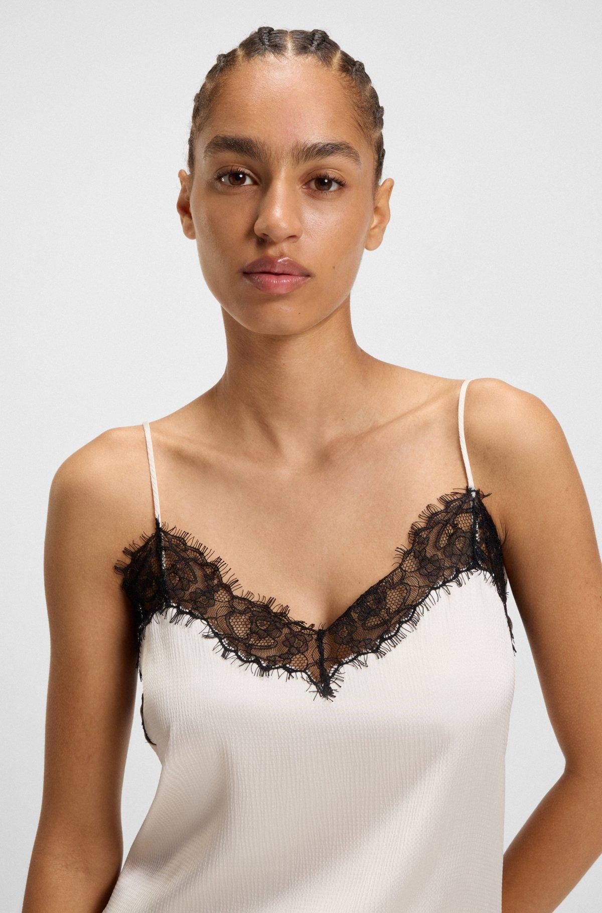 Satin camisole with lace details Product Image