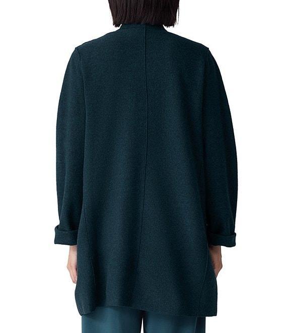 Eileen Fisher Boiled Wool High Collar Long Sleeve Open Front Jacket Product Image
