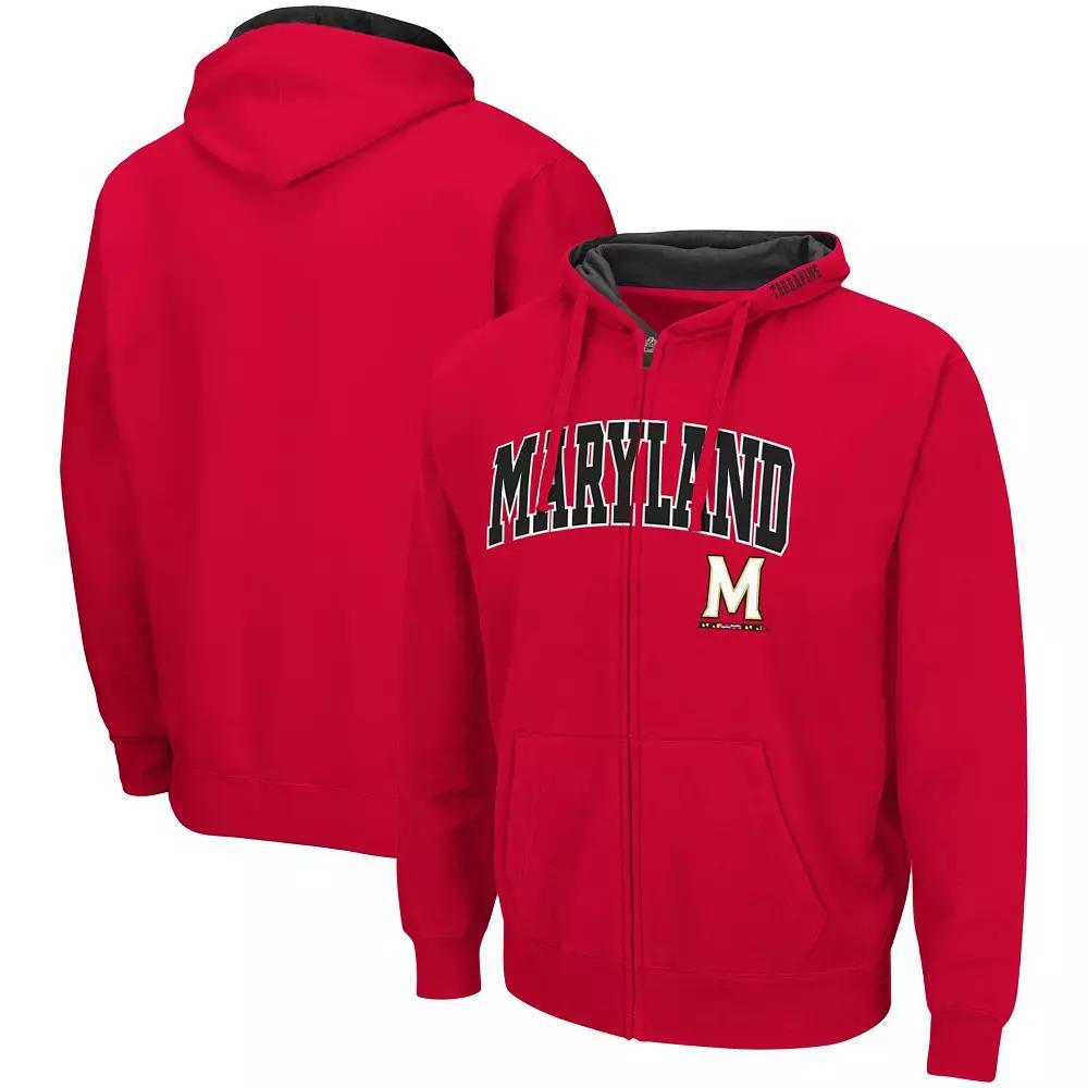 Men's Colosseum Red Maryland Terrapins Arch & Logo 3.0 Full-Zip Hoodie, Size: XL Product Image