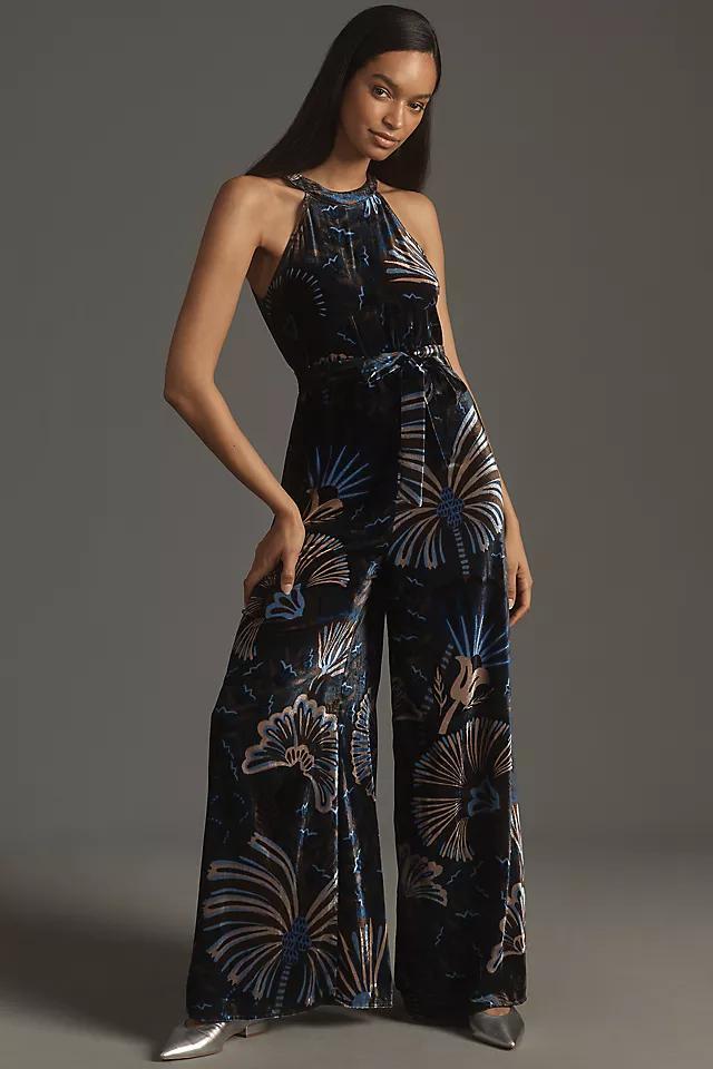 Farm Rio x Anthropologie Velvet Halter Jumpsuit Product Image