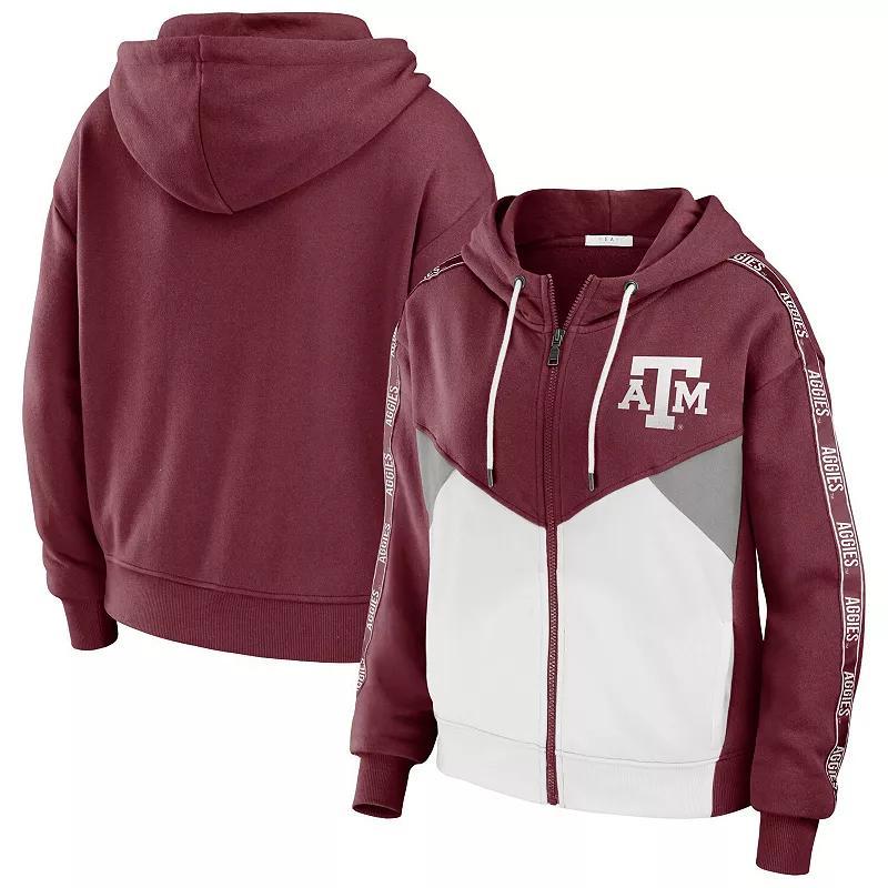 Womens WEAR by Erin Andrews Crimson Oklahoma Sooners Colorblock Full-Zip Hoodie Jacket Product Image