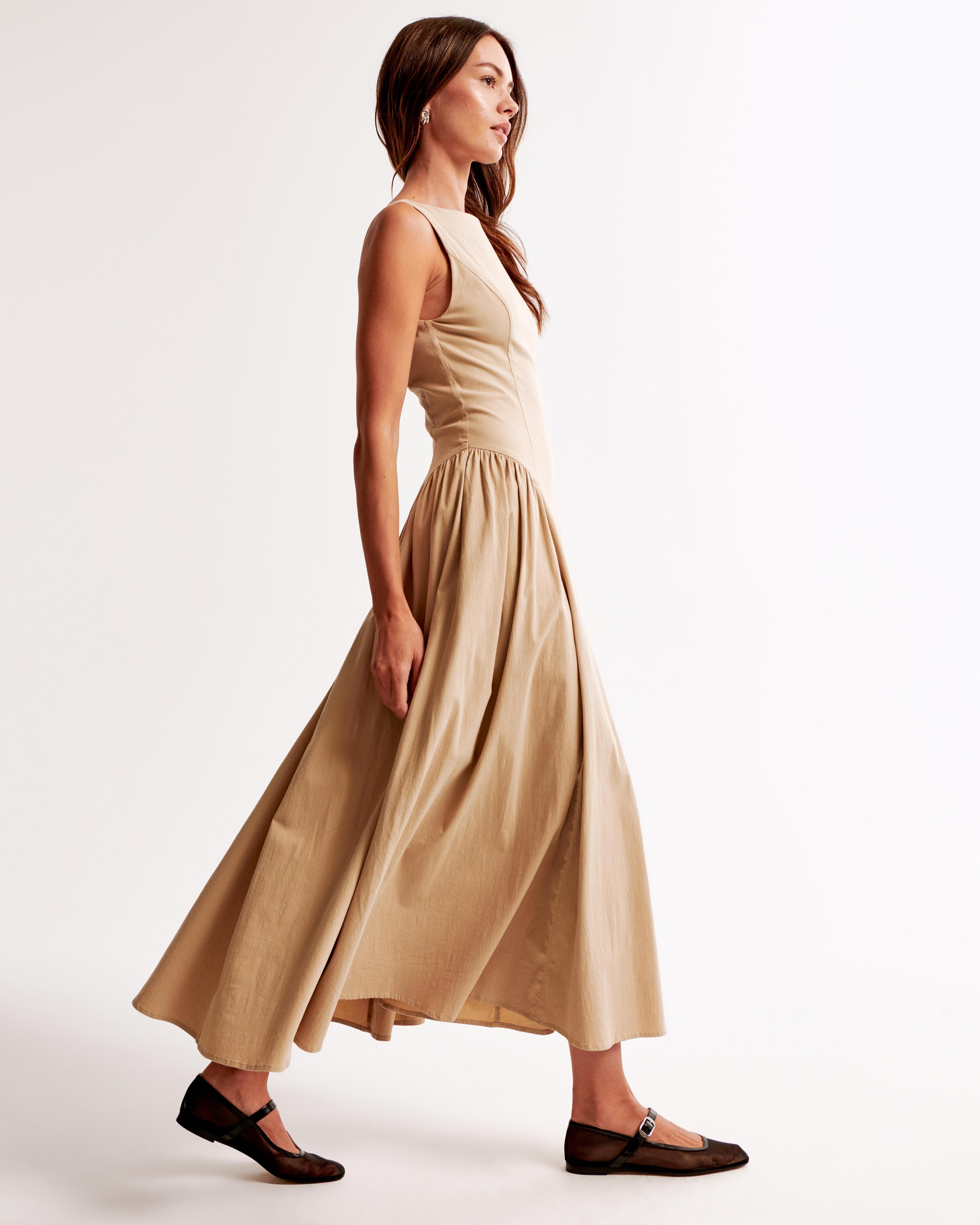 Drop-Waist Midi Dress Product Image