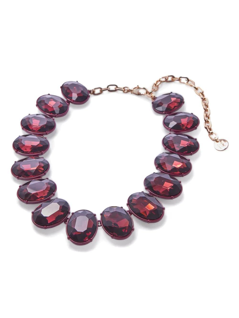 CAROLINA HERRERA Faceted Crystal Necklace In Red Product Image