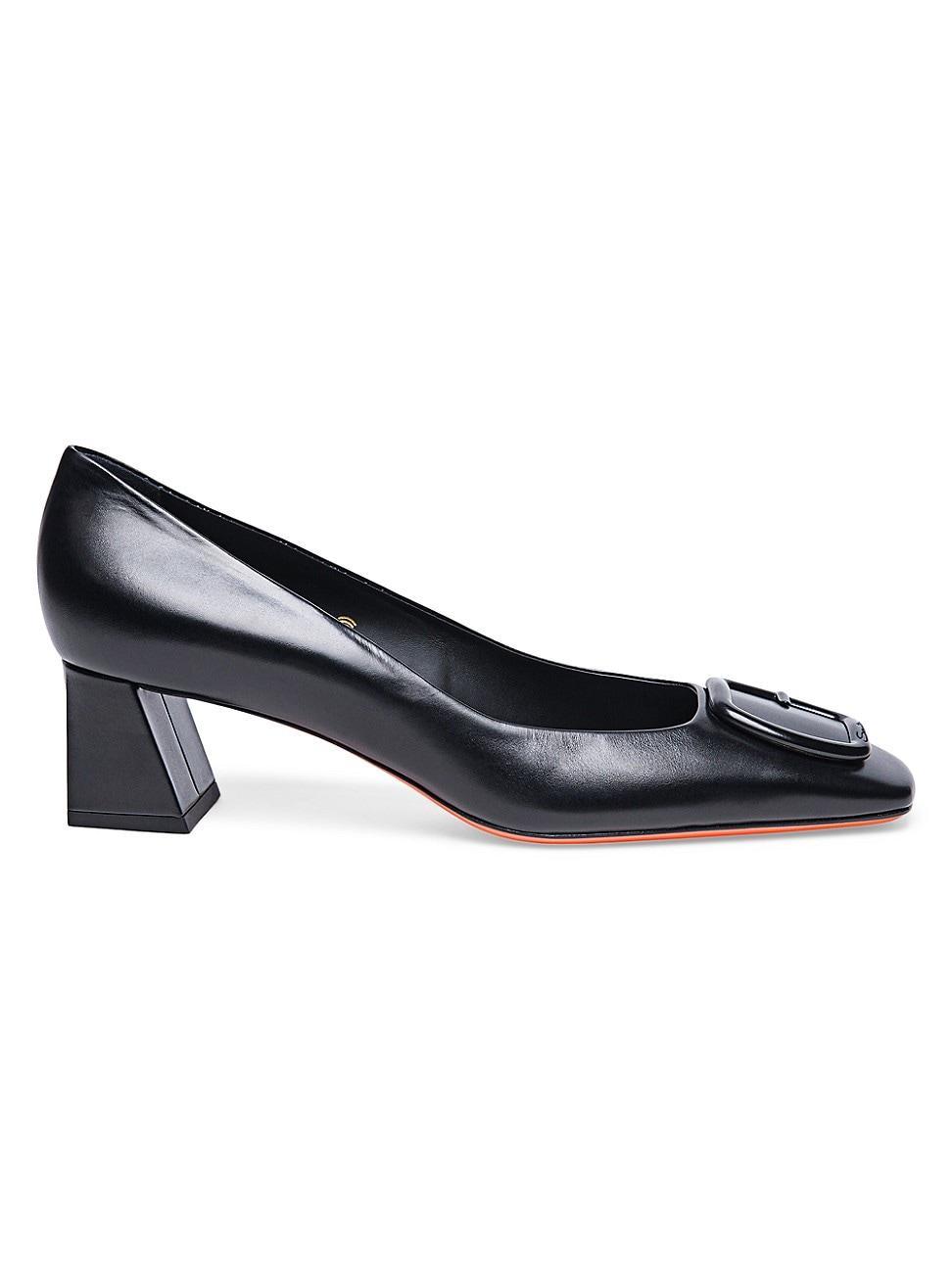 Womens Soft Square 50MM Leather Pumps Product Image