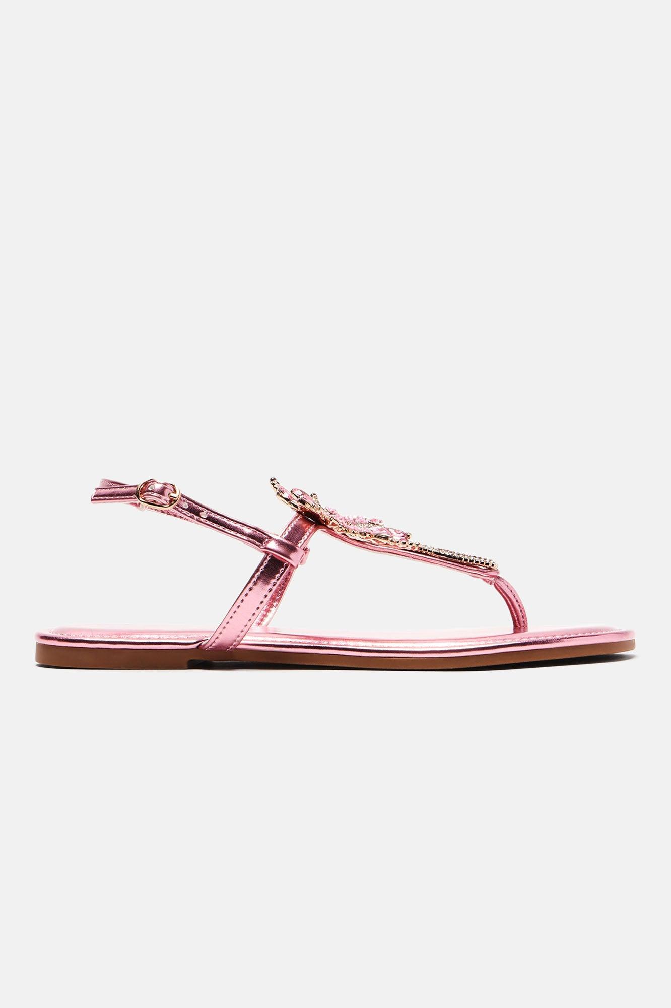 Under The Palm Trees Sandals - Pink Product Image