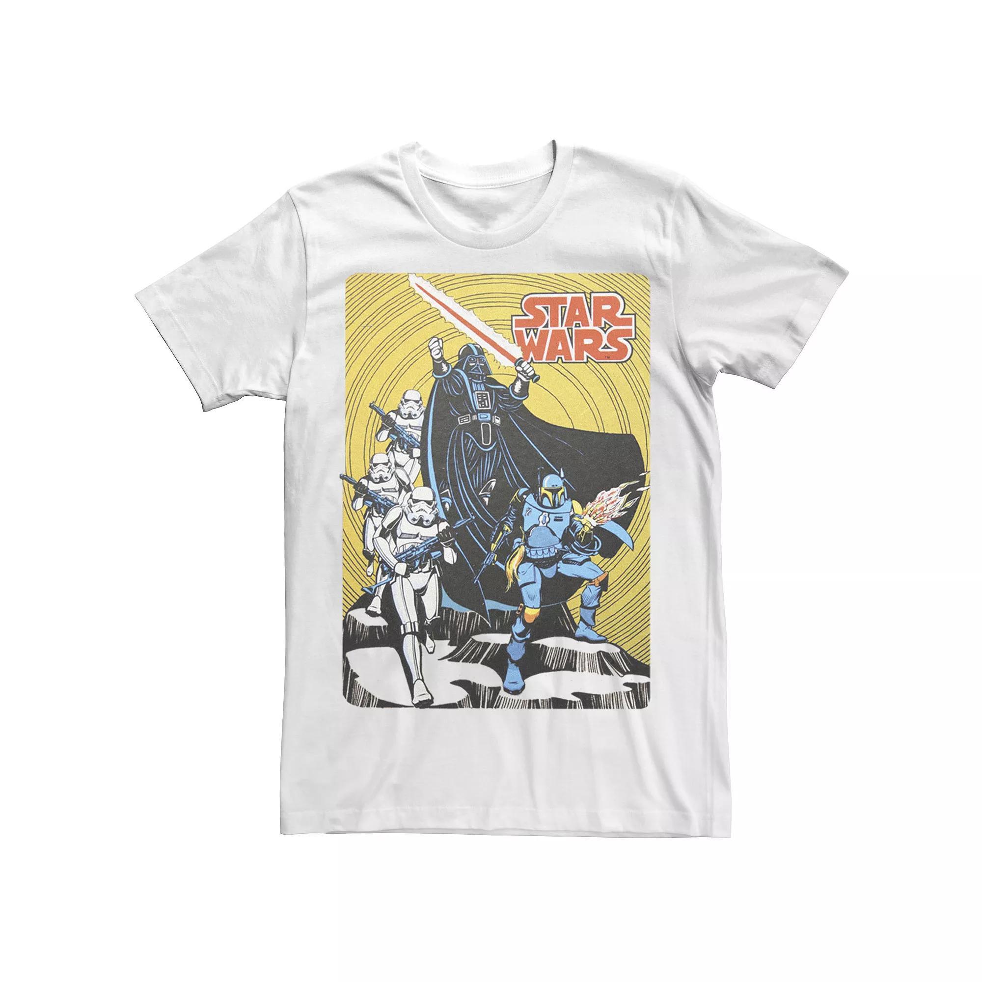 Men's Star Wars Vintage Group Shot Poster Tee, Size: 3XL, White Product Image