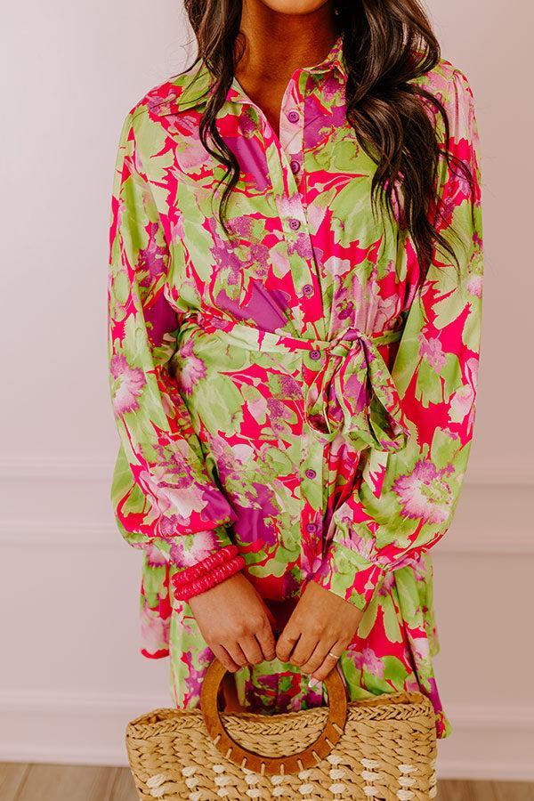 Aloha Attire Satin Floral Dress Product Image