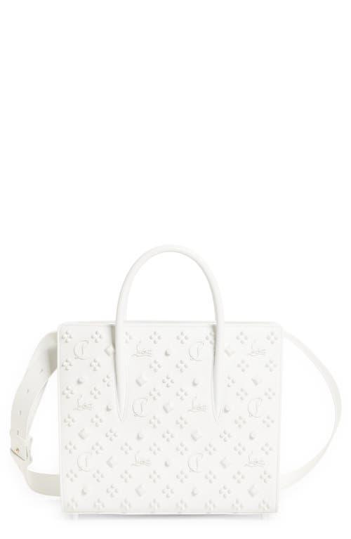 CHRISTIAN LOUBOUTIN Medium Paloma Studded Leather Satchel In Bianco/bianco Product Image