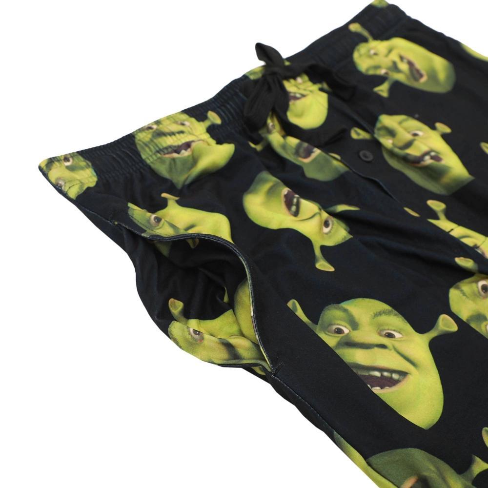 Mens Shrek Woven Knit Pajama Pants - Black Product Image