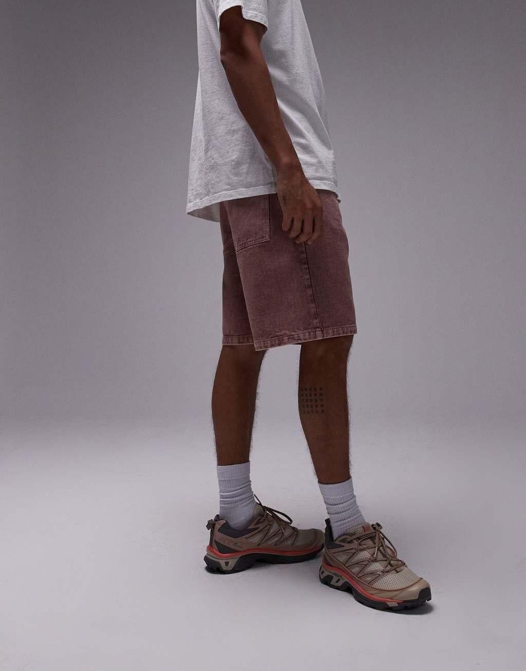 Topman relaxed shorts in pink Product Image