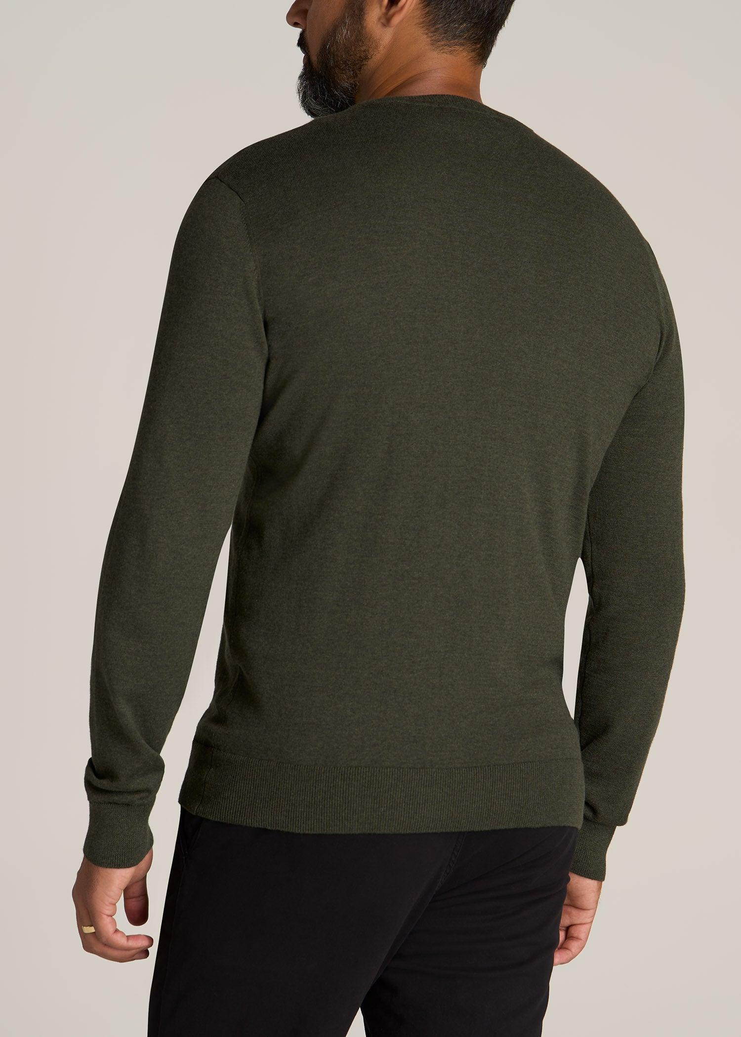 Everyday Crewneck Tall Men's Sweater in Dark Olive Green Product Image