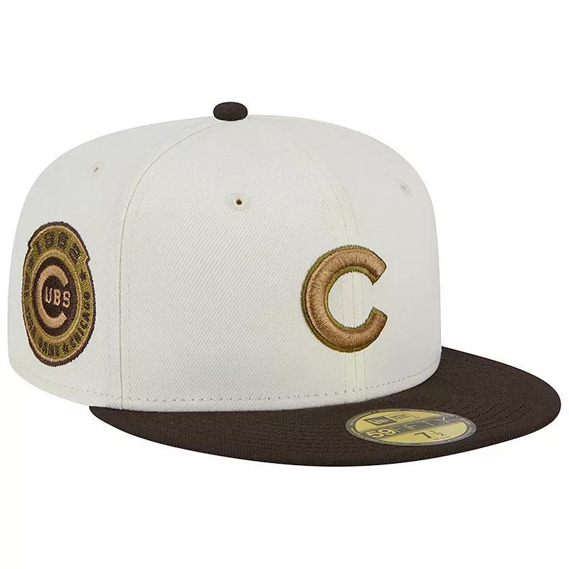 Mens New Era White/Brown Chicago Cubs 1962 MLB All-Star Game 59FIFTY Fitted Hat Product Image