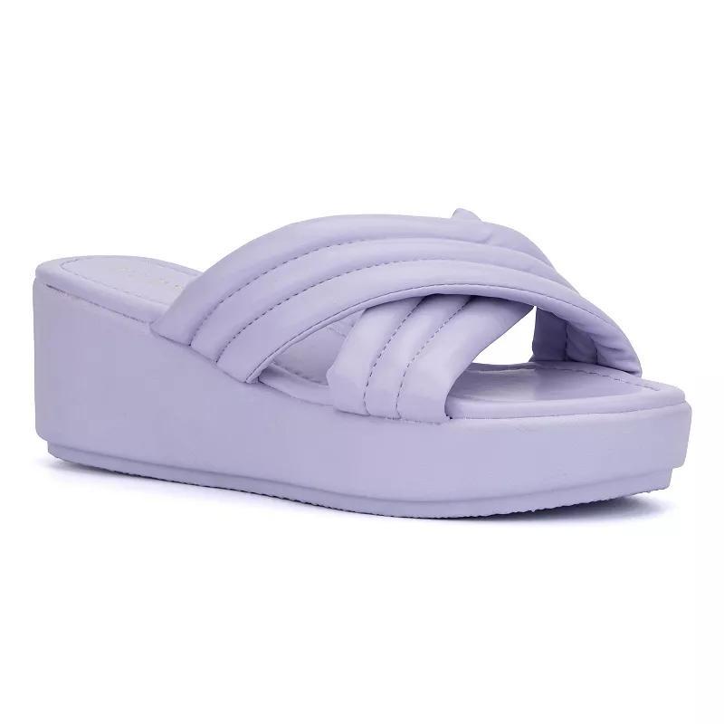 Olivia Miller Emma Womens Wedge Sandals Purple Product Image