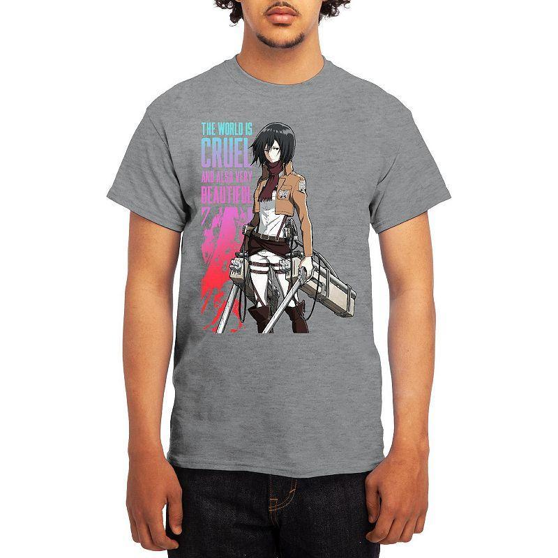 Men's Attack on Titan Cruel Beautiful World Tee, Size: XXL, White Product Image