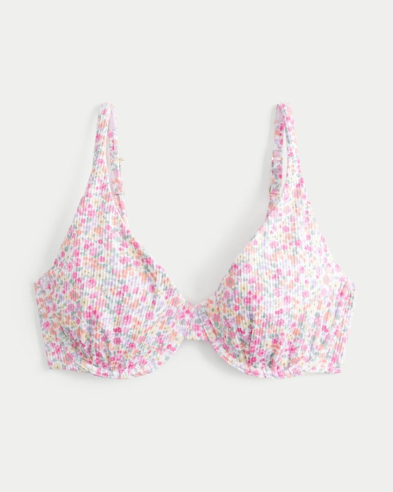 Curvy High Apex Ribbed Underwire Bikini Top Product Image