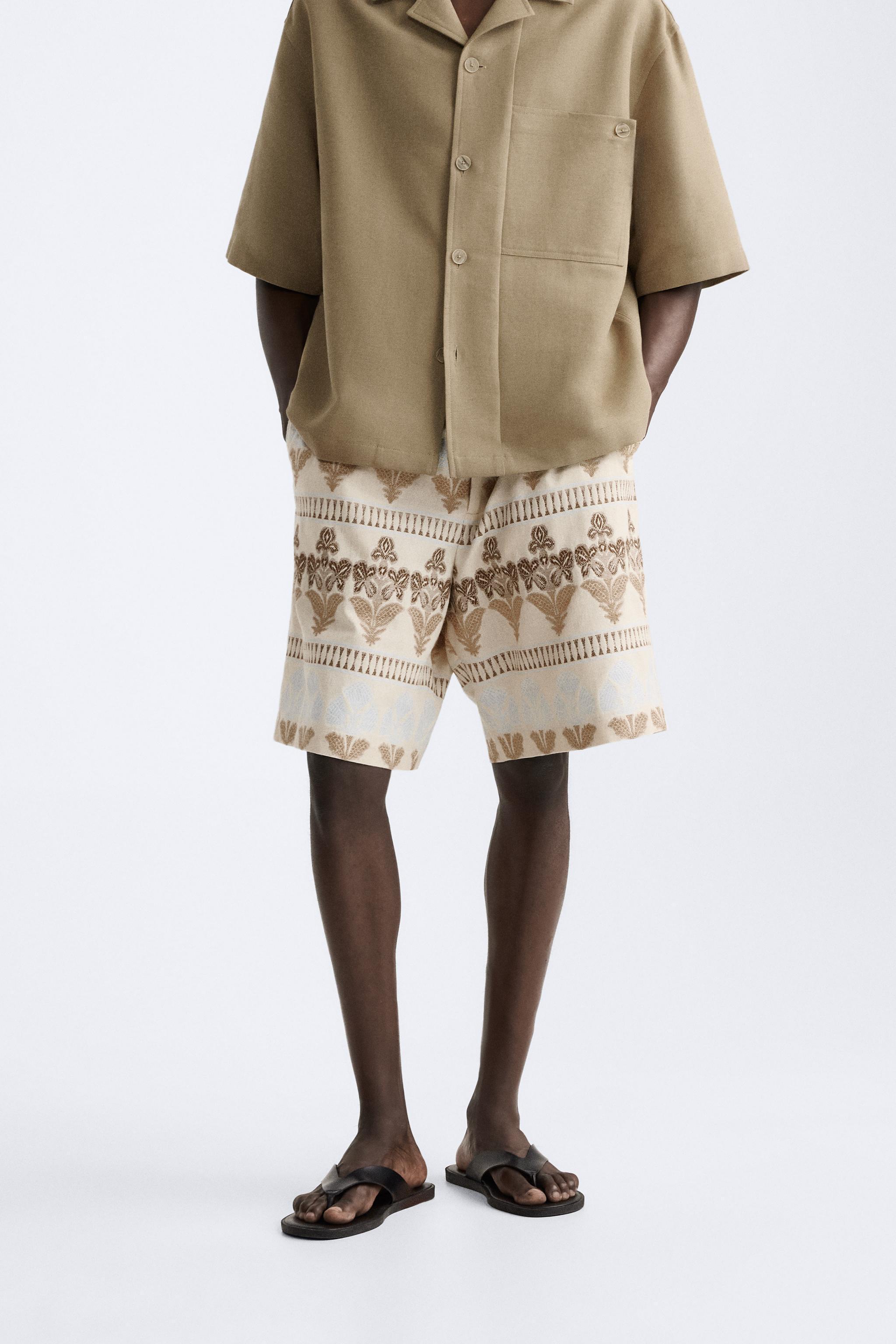 GEOMETRIC JACQUARD SHORTS Product Image