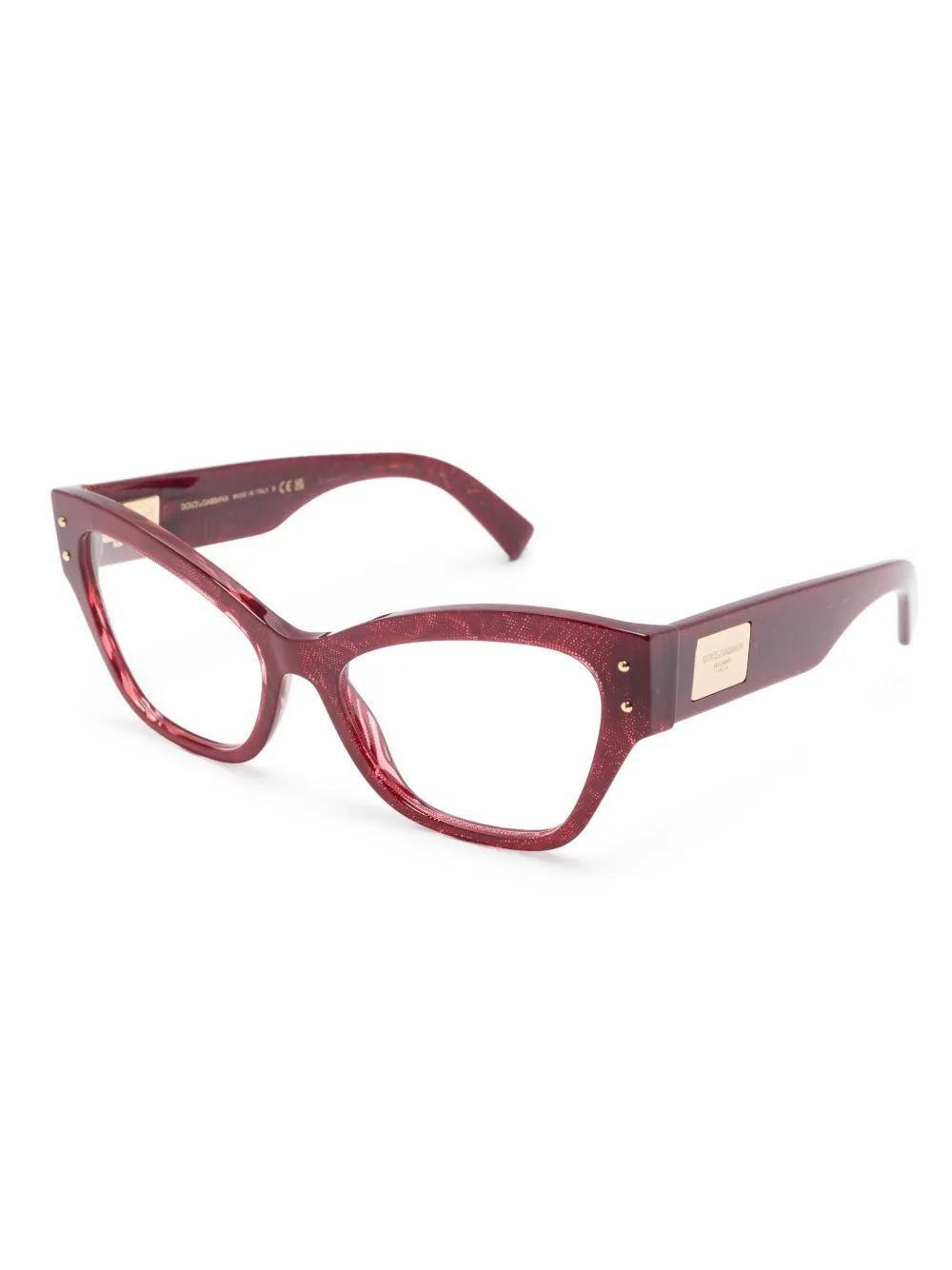 DOLCE & GABBANA Cat Eye Glasses In Red Product Image