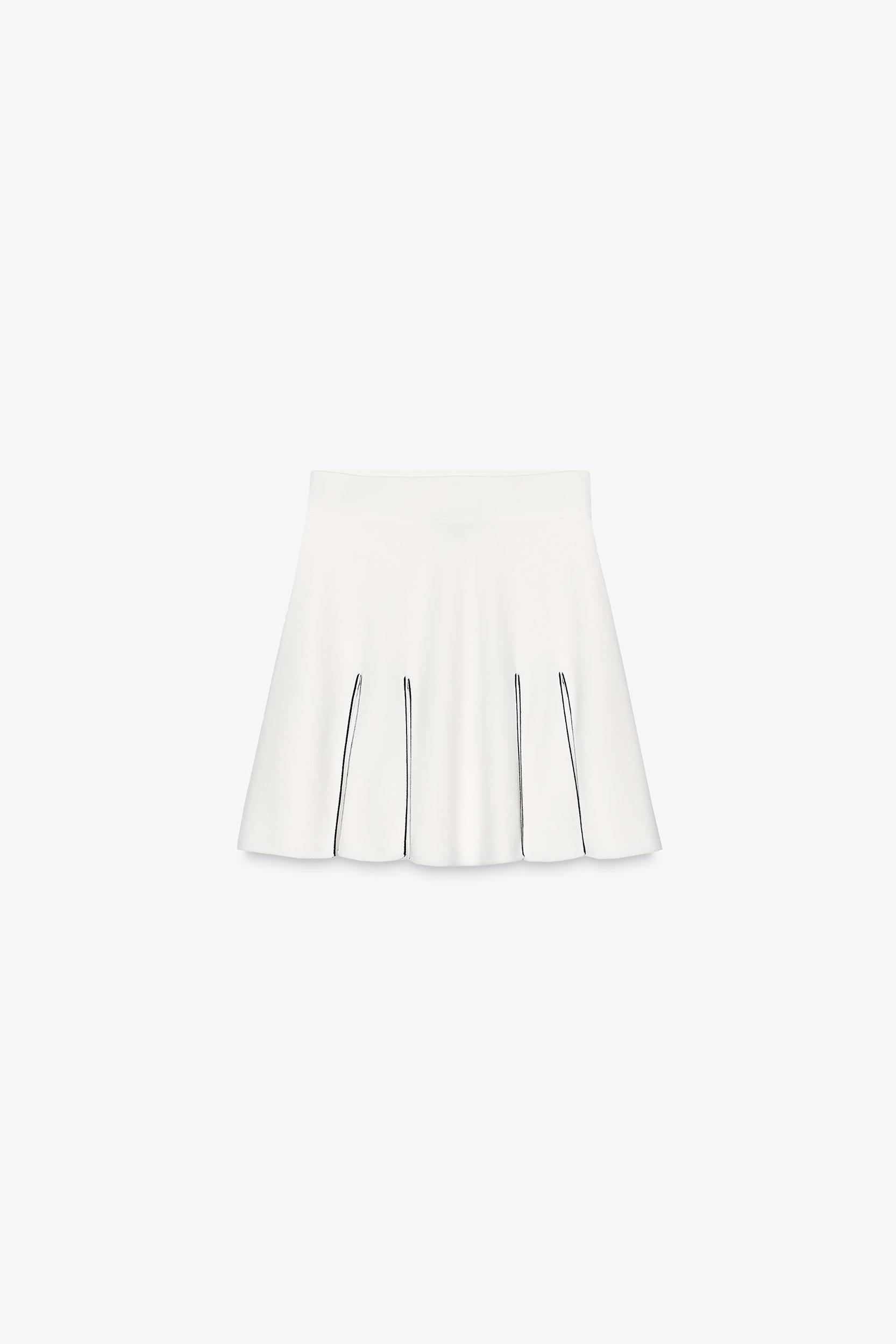 CONTRAST TRIM KNIT MINI SKIRT Product Image